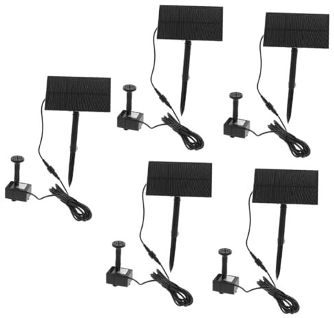 HANABASS 5pièces Pompe à Fontaine Solaire Fontaine Extérieure Énergie Solaire pour Jardin Étang Et Décoration De Piscine Design Modes De Pulvérisation Multiples Résistante Et