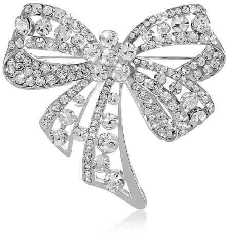 Yuanchu Damen Brosche,Strass Brosche mit Großer Schleife Glitzernde Damen Anstecknadeln Diamant Broschen für Partys Bankette Schal dekoriert Kleidung Modeschmuck Mantel Zubehör Schmuck Geschenke