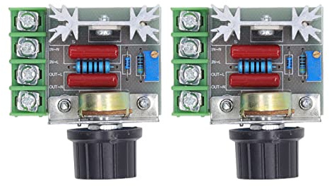 Régulateur de Tension 2000W, Contrôleur de Vitesse du Moteur, Régulateur de Contrôle de Vitesse SCR Réglable AC 220V pour Moteur, Lampe, Radiateur, Fer à Souder avec Potentiomètre