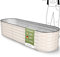 HOFGARTEN ® Hochbeet Metall 200x60x42 cm | 6-in-1 Hochbeete-Kit | Hochbeete für Garten aus Premium Zn-Al-Stahl | Rostfrei und 100% Formstabil | Einfacher Aufbau, Modernes Design (Cremeweiß)