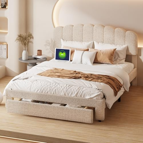 Säng 160 x 200 med bäddsoffa, dubbel vadderad säng med förvaringslåda, höjdjusterbart huvud, 2 personer för vuxna och tonåringar, modern design, ingen madrass, sammet, beige