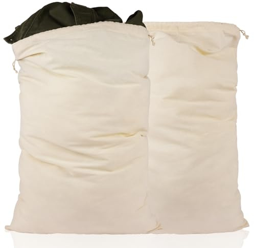 OFFCUP 2PCS 50x70cm Bolsas de Algodón, Bolsa con Cordón para Regalo, Bolsitas de Tela Reutilizable Pequeñas Para Regalos de Bodas Fiestas Cosméticos Joyas Navidad Cumpleaños DIY