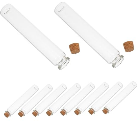 MOTHNUR 10pezzi Vasetto Di Vetro Con Tappo Di Sughero Piccolo Barattolo Di Vetro Trasparente Contenitore Per Messaggi Desideri e Piccoli Oggetti