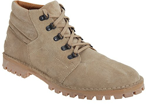 Roamers Mens 5 Eyelet D Ring Desert Boots Taupe