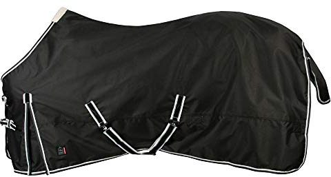 PFIFF 101898 Paxson - Coperta antipioggia per cavalli, 135 cm, colore: Nero