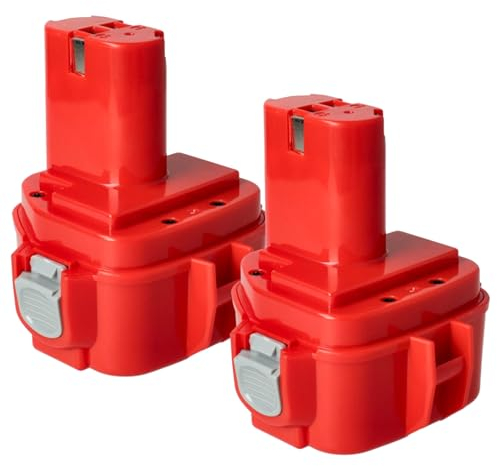 vhbw 2x Batteria compatibile con Makita 8270DWE, 8270DWPE, 8271, 8271D, 8271DWAE, 8271DWE, 8271DWPE, 8271DWPE3 attrezzi da lavoro (1500mAh NiMH 12V)