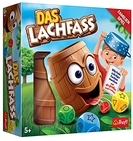 Trefl, Das Lachfass, Familienspiel, Würfelspiel, Kartenspiel, Gesellschaftsspiel für Erwachsene und Kinder ab 5 Jahren 2194