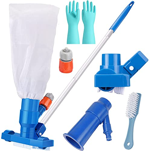 GEDEGOOK Aspirapolvere per Piscina, Mini Aspirapolvere Portatile Accessori con Spazzola per Pulire, Kit Pulizia Piscina, Kit Pulizia Piscina per la Piscina di Casa, per Laghetti o per Spa