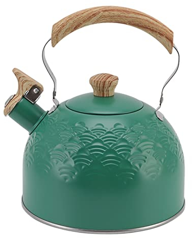 Bouilloire à Sifflet Capacité de 2,5 L Bouilloire à thé Sifflante Bouilloire à Eau en Acier Inoxydable Théière pour Cuisinière à Induction à Eau Bouillante, Cuisinière électrique, Cuisinière à Gaz