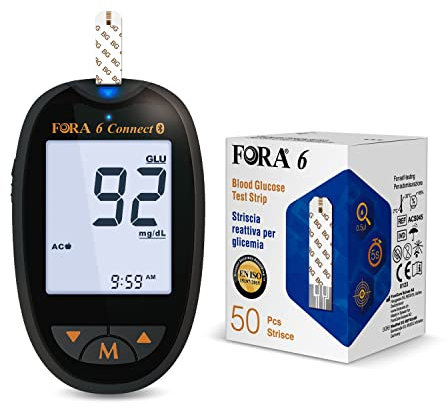 Glucometro Fora 6 conect com 50 strisce reattive per glicemia