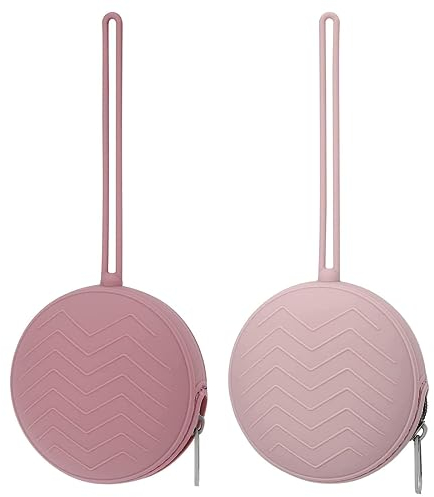 2 Stück Schnullerbox Silikon, Schnuller Box, Schnuller Aufbewahrungsbox, Portable Dustproof Schnullerbox für Unterwegs, Baby Schnullertasche für Wickeltaschen Kinderwagen (Ohne Plastikbox)