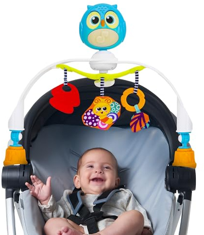 Baby Stroller Arch Toy with Relaxing Music & Lights - Adjustable Activity Arch & Play Accessories - Baby Bouncer Toy Bar, Carseat, Crib, Stroller Hanging Toys for Infants 0 Months Old & Up