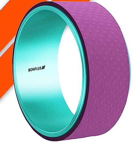 Bonplus BP | Rueda de Yoga | Rodillo de Pilates | Aro Pilates | Accesorios Yoga | Rulo Pilates | para Estiramientos, Equilibrio | Aumenta la Flexibilidad | Yoga (Morado)
