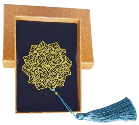 Lucien Lesezeichen Metal, Bookmark, Lesezeichen Personalisiert, Quaste Exquisites Lesezeichen für Weihnachtsgeschenk, Abschiedsgeschenk für Freunde, Kollegen, Studenten und Lehrer, 6x6cm, Gelb