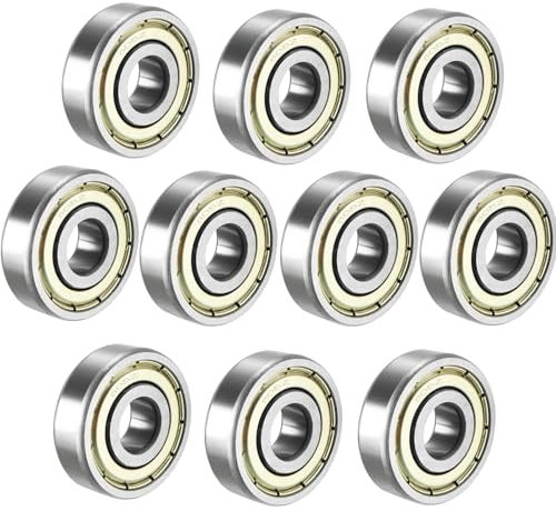 DITK-U 10 unidades 608z miniatura rodamientos de bolas de acero, doble sellado, acero inoxidable, rodamientos para monopatines, patines, patines en línea, 8 mm x 22 mm x 7 mm