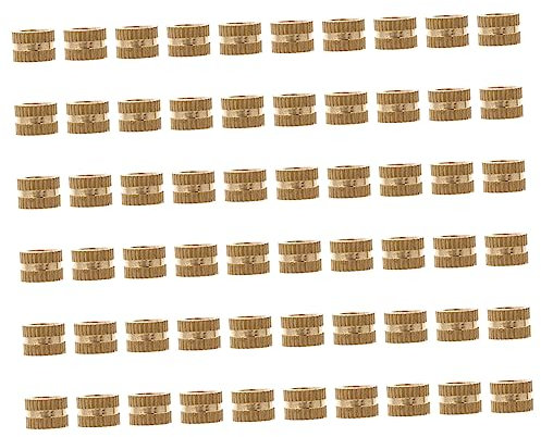 ULTECHNOVO Dadi Zigrinati in Rame Ottone M6 x 6 x 8.3, 60 Pezzi, Dadi Di Fissaggio Filettati Per Inserti Plastica, Compatibili Telefoni Cellulari e Componenti Auto