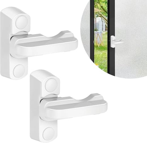 2 Pcs Sash Jammers Window Locks, Sash Window Locks Door Jammer Security Blocker, Extra Security Locks for UPVC Doors & Windows, Indoor & Outdoor (White)