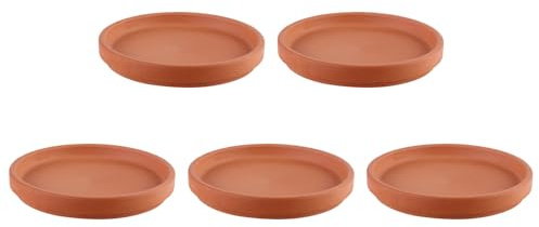 AKOOSY Sottovasi in Ceramica per Vasi di Fiori 5 Pezzi 3.15X3.15X0.79In Cioccolato Vassoi Protettivi per Piante da Interno Ed Esterno Ideali per Giardinaggio E Supporto di Fioriere