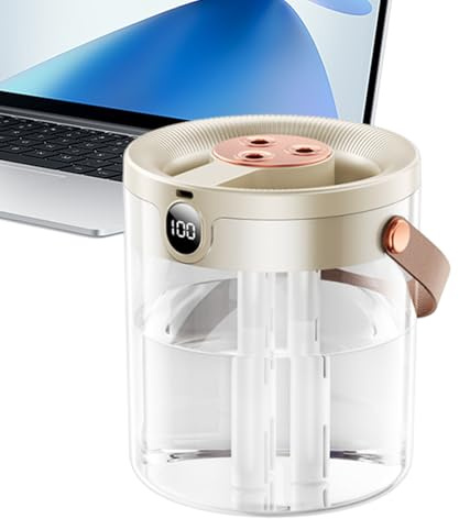 Umidificatore per ambienti wireless - Display digitale 3 ugelli, purificatore d'aria con controllo della, dispositivo domestico con grande capacità, soggiorno, camera da di casa, bagno, a