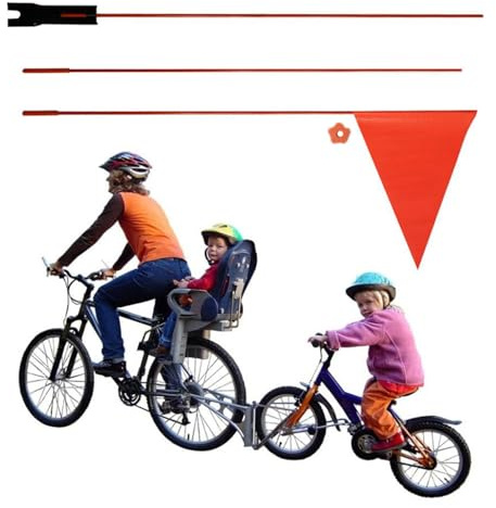 lyanny Bandera de seguridad para bicicleta | Bandera de bicicleta de poliéster | de seguridad para remolque de, altura ajustable y resistente a desgarros, para ciclismo y actividades