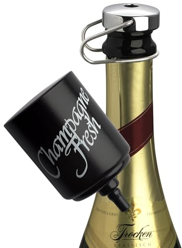 Champagne Fresh de Luxe II Ädel champagneförslutning/champagneförslutning inkl. pump (förkromad mässingspåse) (krom)