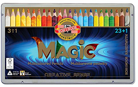 Koh-I-Noor Magic 3408024001PL Färgkritor, Flerfärgade, Paket med 24