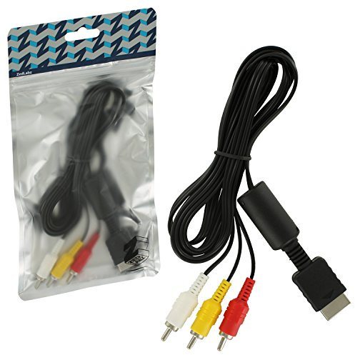 ZedLabz composite AV to RCA cable for Sony PlayStation 1, 2 & 3 (PS1, PS2, PS3)