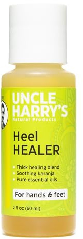 Uncle Harry's All Natural Heel Healer Foot Oil | Foot Repair Dry Feet Treatment with Castor Oil | Liquid Heel Balm & Foot Softener | Self Care Products for Cracked Heel, Cuticle Care & Foot Callus