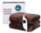 LIVIVO Heated Electric Over Blanket – Soft Chocolate Micro Fleece Throw with 10 Heat Settings and Timer Function – 160x130cm - Easy to Use Detachable Digital Control - Machine Washable (Chocolate)