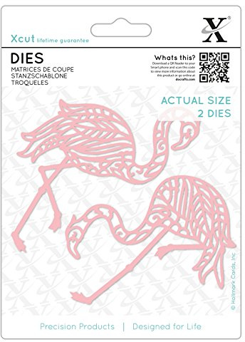 Xcut Stanzschablonen, tropischer Flamingo, 2 Stück, Kohlenstoffstahl, Kunst & Handwerk, Schneidewerkzeugbedarf, für schöne Dekoration, Kartenherstellung, Geschenkanhänger, Verpackung, Scrapbooking,