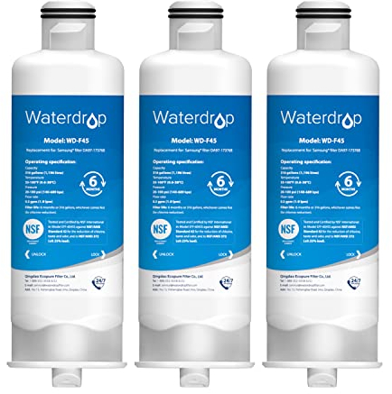 Waterdrop DA97-17376B Replacement for Samsung® HAF-Qin/EXP Refrigerator Water Filter, Pack of 3