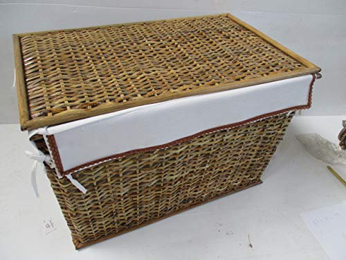 fantasie d oriente Cesto Porta Biancheria Baule Vimini in Rattan Fodera CM 61X36X40 H PORTABIACHERIA