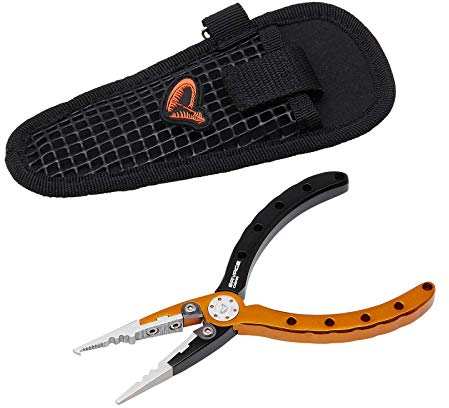 Savage Gear Alu Pro Pliers 15cm - Multitool Angelzange zum Raubfischangeln, Zange zum Spinnfischen, Sprengringzange, Schnur Cutter