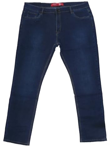 Fantasy Jeans Lungo Gamba Dritta No Slim Taglie Grandi Elasticizzato Cotone Uomo (58 IT Uomo, Denim Jeans)