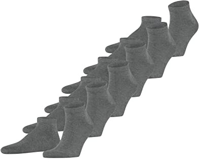 FALKE Herren Sneakersocken Happy Multipack M Sn Baumwolle kurz einfarbig 6 Paar, Grau Light Grey Melange 3390, 47-50