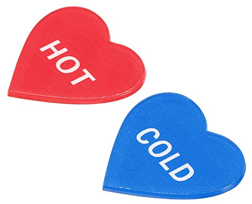 PATIKIL Auto Adesivo Caldo/Freddo Acqua Etichetta, 10pz Acrilico Cuore Forma Adesivo Segni per Rubinetti Lavelli, Rosso/Bianco, Blu/Bianco