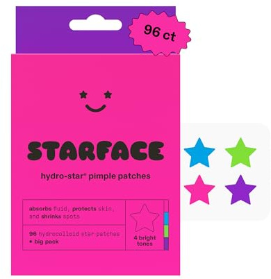 Starface World Party Pack Big Pack Hydro-Stars, Colorful Hydrocolloid Pimple Patches, Absorb Fluid and Reduce Redness, Cute Star Shape (96 Count)