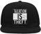 Taxation is Theft Black and White Faded Logo 5-Panel-Baseballmütze mit flachem Visier und Snapback Schwarz