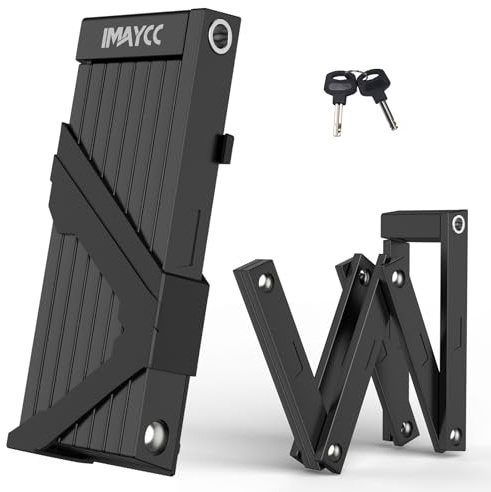 IMAYCC Lucchetto Bici Pieghevole, 120CM Lucchetto Bicicletta, Portabilità Lucchetto Pieghevole, Protezione Antifurto Extra Alta per E-bike, Bici da Strada, Moto, MTB in Nero, Ecc.