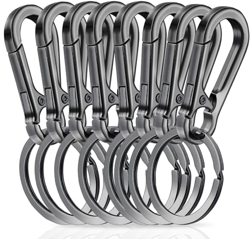 GEEHUA 8 Stück karabiner schlüsselanhänger, Karabiner Schlüsselanhänger aus Zinklegierung mit Schlüsselring Schnellverschluss Clips Autoschlüssel Finder Haken Schlüssel Clip für Männer und Frauen