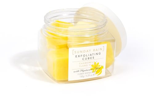 Sunday Rain Chamomile and Ylang Ylang, Exfoliating Cubes, With Hyaluronic Acid, Vegan and Cruelty-Free Body Exfoliator, 150g