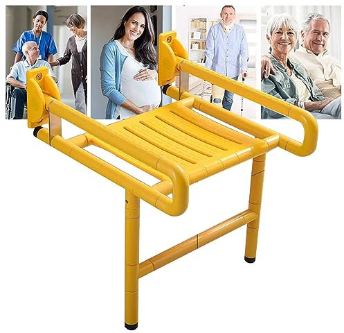Banco de asiento de ducha, taburete plegable de pared, asiento de ducha abatible, sillas de ducha plegables montadas en la pared para ducha interior de acero inoxidable para personas mayores, dis