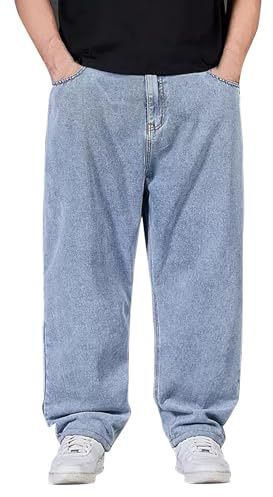 Jeans da uomo Baggy Y2k, pantaloni jeans con gamba larga, jeans casual, vestibilità rilassata, pantaloni in denim, pantaloni hip hop, jeans streetwear, skateboard, jeans dritto, jeans larghi