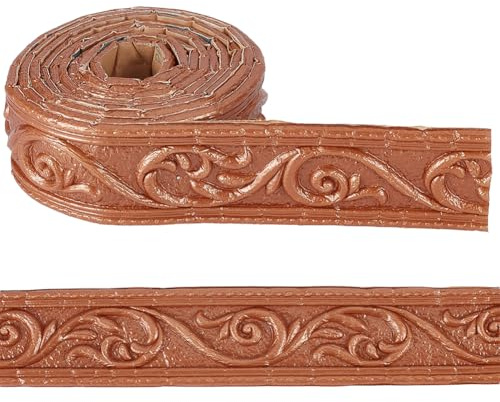 CRASPIRE 3D Peru Crown Molding Peel and Stick Flexible Moldings Trim Border Edging Strip Foam Mirror Frame Baseborad Self Adhesive Wall Lines for Ceiling Walls Home Kitchen Bathroom Vintage Pattern