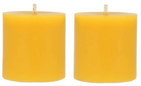 Danilovo Stumpenkerzen aus 100% Bienenwachs – Bienenwachskerzen in Premium-Qualität, Luxuriöses Accessoire für ein Gemütliches Zuhause (2 Stk., 5 x 5 cm, Brenndauer 15 Std)