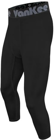 VanKee Pantalones de Hombre Compresión 3/4 para Diseño de Malla Transpirable Entrenamiento Leggings de Secado Rápido Pantalones de Chándal para Basketball Gym Fútbol