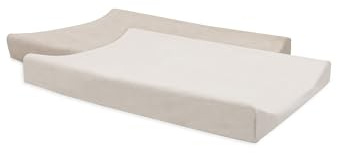 Jollein Wickelauflagenbezug Frottee – Oatmeal/Sand – 2er Pack – 50x70cm – 85% Baumwolle, 15% Polyester – OEKO-TEX Zertifiziert – Bezug Wickelauflage