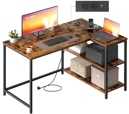 VASAGLE Eckschreibtisch in L-Form, Computertisch, 110 x 80 cm