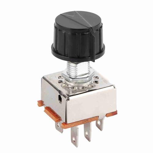 Omquot Interruptor Universal de Ventilador de CA de 3 Velocidades para Control de Aire Acondicionado, Interruptor Giratorio Duradero de Apagado/bajo/medio/alto para Automóvil, Perilla de Plástico,