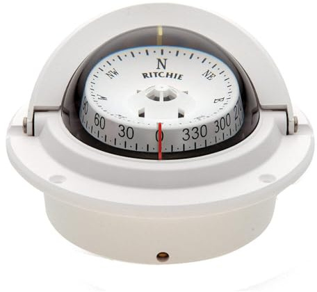 Ritchie Compass, Flush Mount, 3 Combi, White